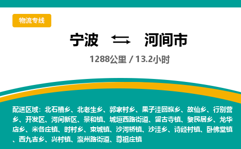 宁波到河间市物流专线=宁波到河间市货运公司