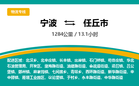 宁波到任丘市物流专线=宁波到任丘市货运公司