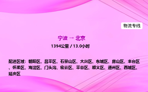 【宁波到北京密云区物流专线公司】多少钱一吨或方？