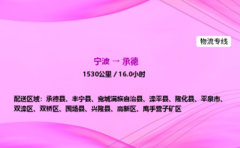 【宁波到承德高新区物流专线公司】多少钱一吨或方？