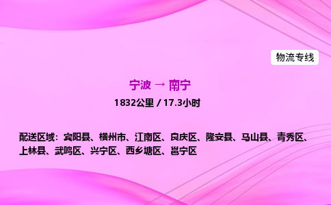 【宁波到南宁青秀区物流专线公司】多少钱一吨或方？